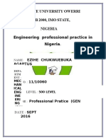 Professional Engineering Practice in Nigeria