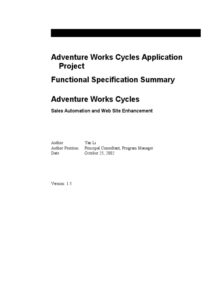 AWC Functional Specification Summary | PDF | Use Case | Microsoft Excel