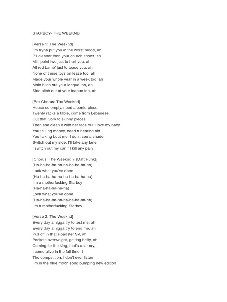 Star Boy | Song Structure | Musical Forms