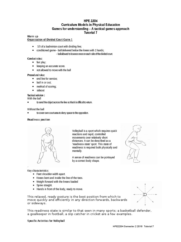 Tutorial 7 Pdf Volleyball Sports