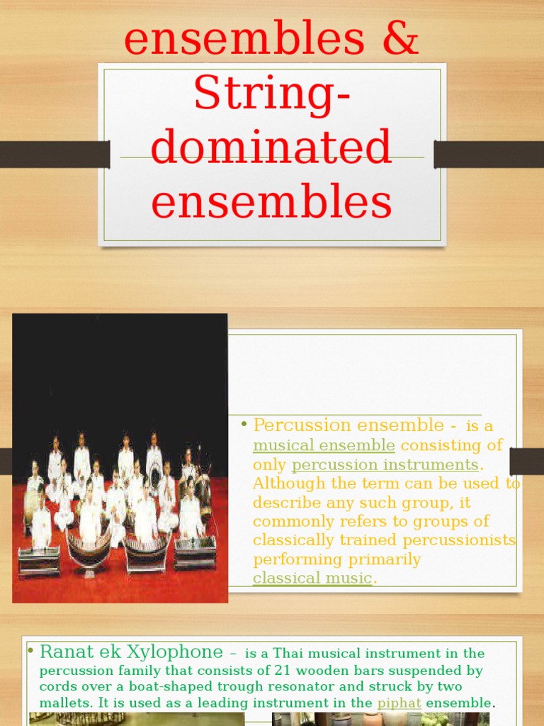 PercussionDominated Ensembles & StringDominated Ensembles PDF