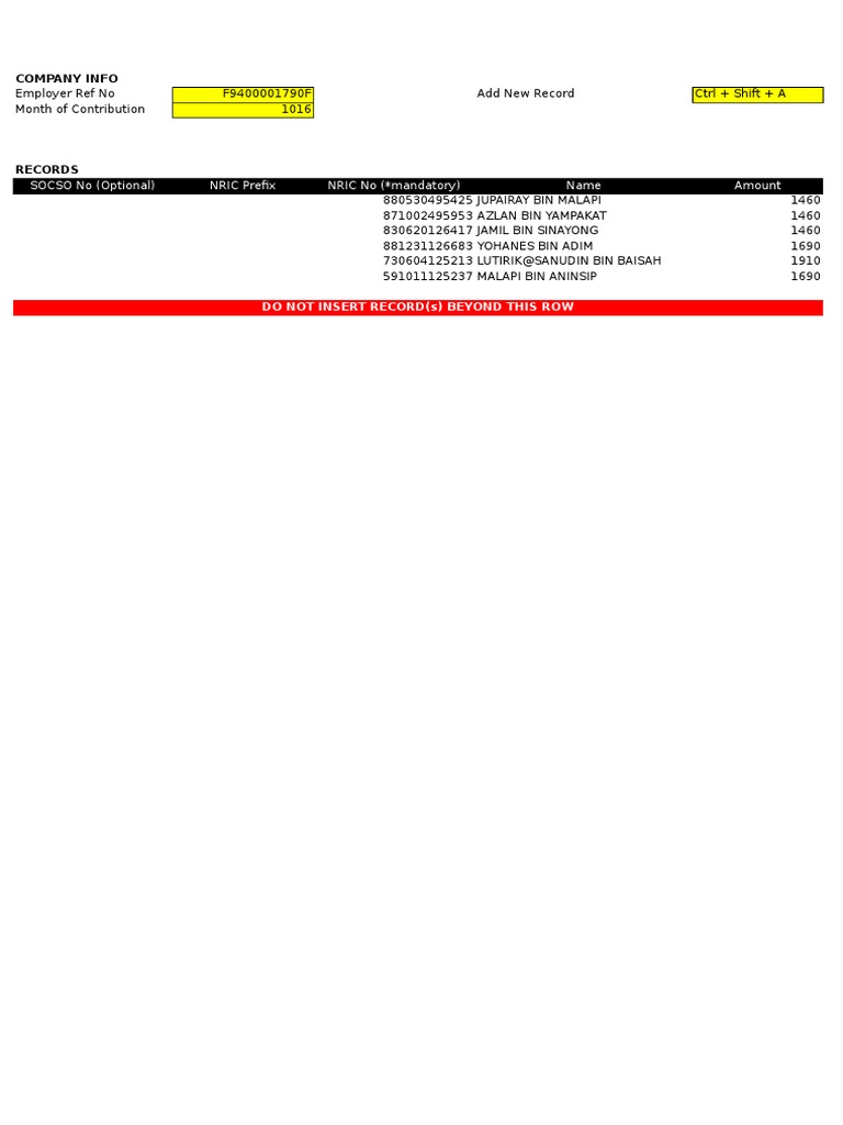 SOCSO Contribution Records Overview | PDF