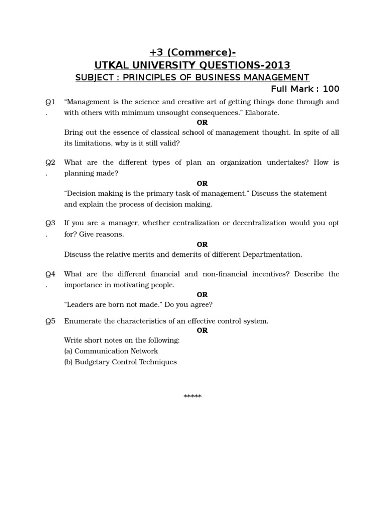 3.2.2 University Question - Principles of Business Management | PDF ...