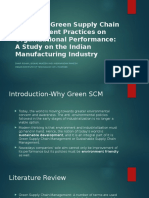 Effects of GSCM on Indian Manufacturing Industry Performance