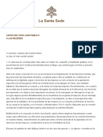 Carta Del Papa Juan Pablo A Las Mujeres Español