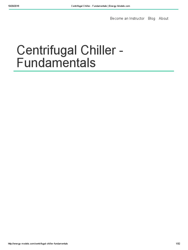 Centrifugal Chiller - Fundamentals - Energy-Models | PDF | Ac Power