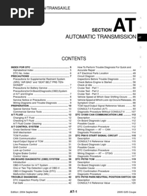 05 Infiniti G35 Automatic Transmission Pdf Airbag Transmission Mechanics