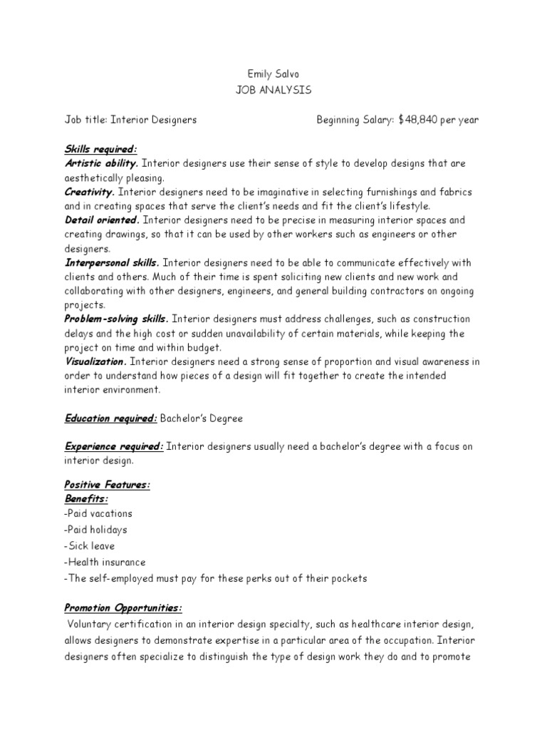 Jobanalysis 2 Interior Design Professional Certification