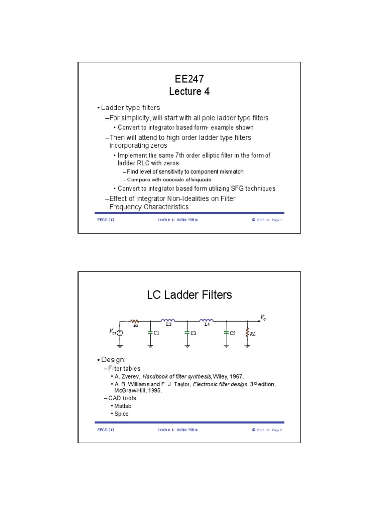 LC Ladder Filters PDF Electronic Filter Visual Cortex