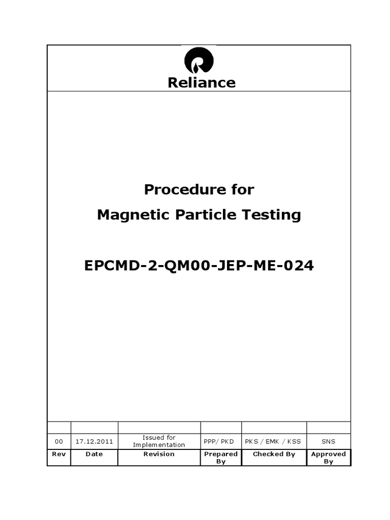 Particle Testing Nondestructive Testing Field