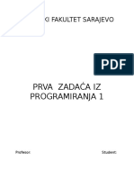 Programiranje - Prvi Primjer Zadaće