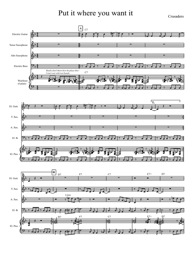 Put it where you want it saxophone popular music