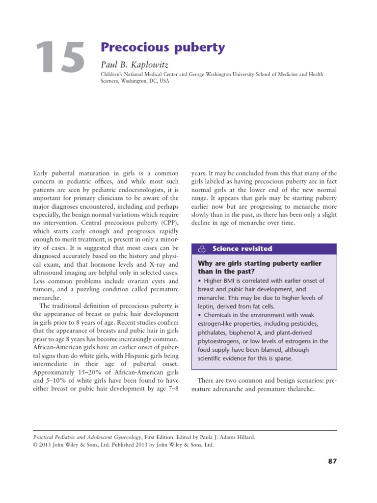 Precocious PUBERTY | PDF | Puberty | Ovarian Cancer