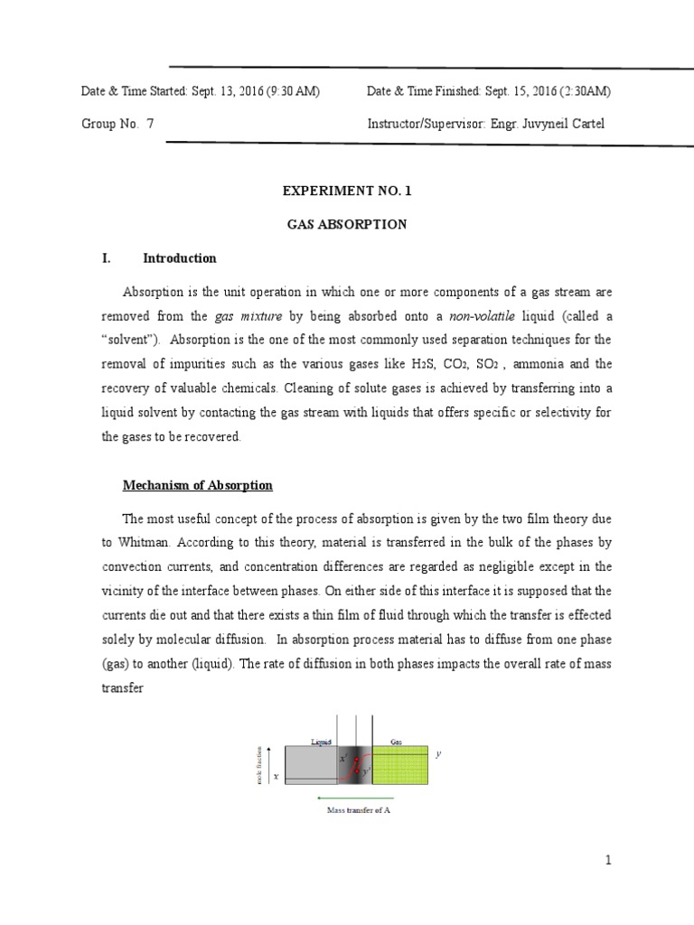 CO2 Absorption Experiment Report | PDF | Distillation | Chemical Reactor