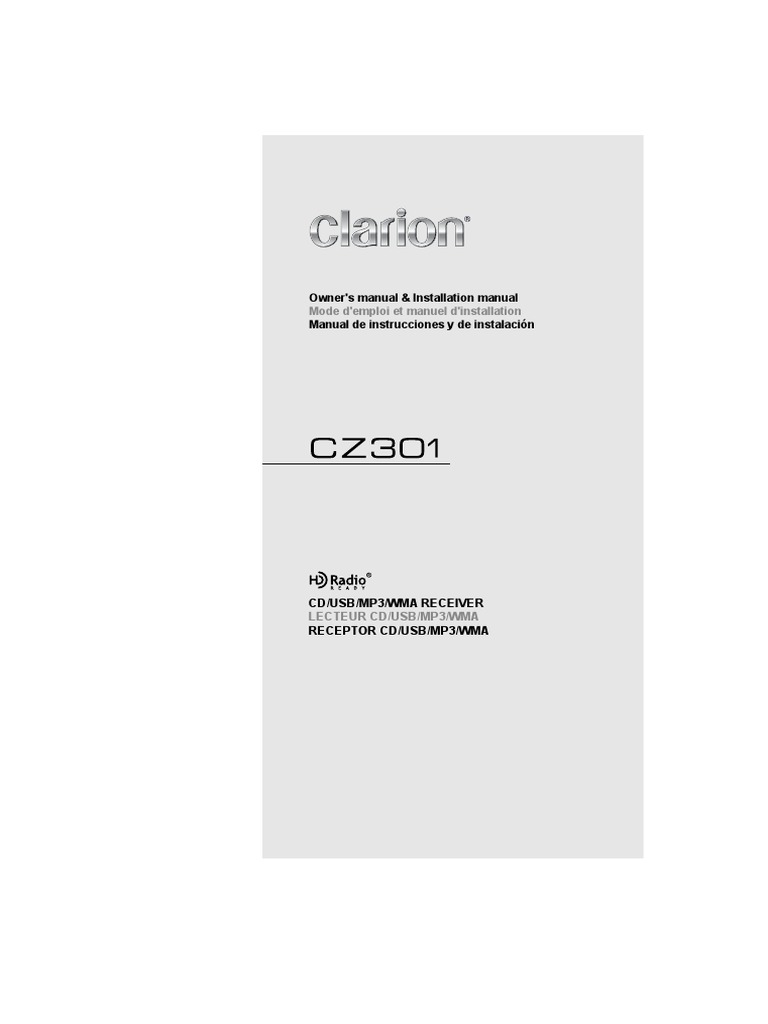 Manual - Clarion Cz-301 | I Pod | Compact Disc