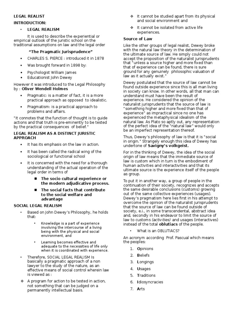 Pragmatic Legal Realism Explained | PDF | Jurisprudence | Pragmatism