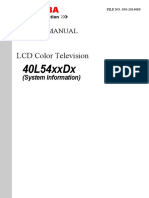 Service Manual for Toshiba 40L54xxDx LCD Color Television
