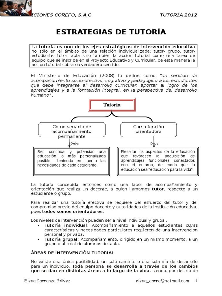 Estrategias Efectivas de Tutoría | PDF | Maestros | Calidad de vida