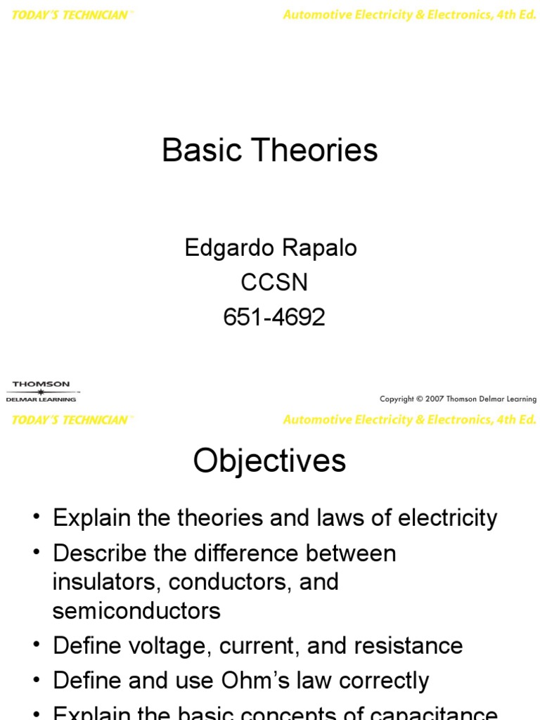 Basic Electricity PDF Series And Parallel Circuits Electric Current