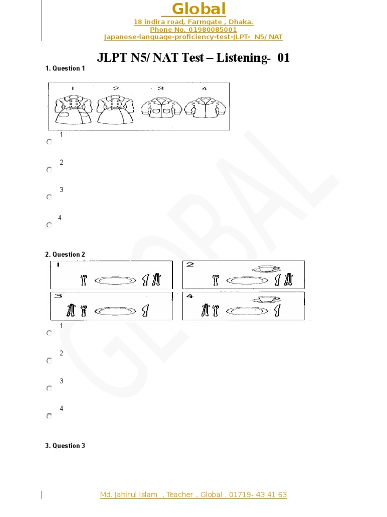 Jlpt n5 test