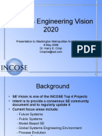 Systems Engineering Vision 2020: Presentation To Washington Metropolitan Area Chapter 9 May 2006 Dr. Harry E. Crisp