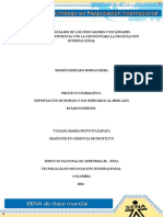 Informe de Analisis de indicadores y estandares proyectados y pertinencia con la Gestion para la Negociacion Internacional