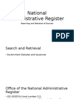 National Administrative Register: Searching and Retrieval of Sources