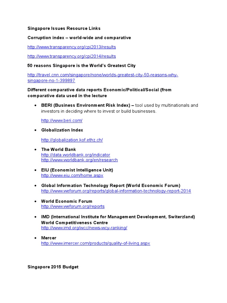Singapore Resource Links and Insights | PDF | Singapore | World Politics