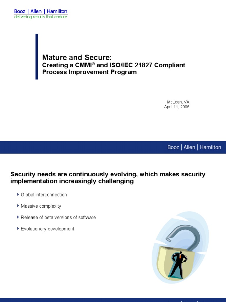Mature and Secure:: Creating A CMMI and ISO/IEC 21827 Compliant Process ...