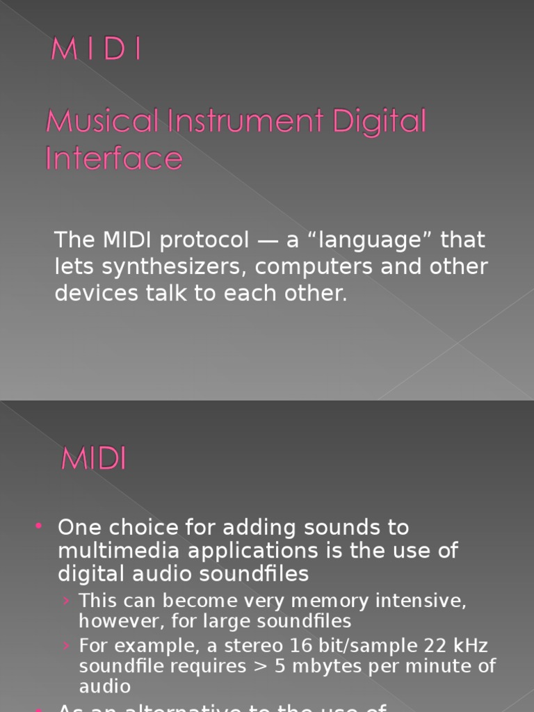 The MIDI Protocol A "Language" That Lets Synthesizers, Computers and