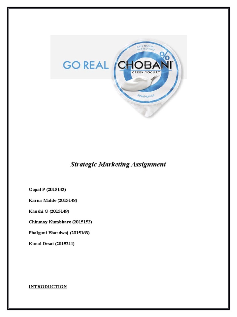 Chobani PDF Yogurt Foods