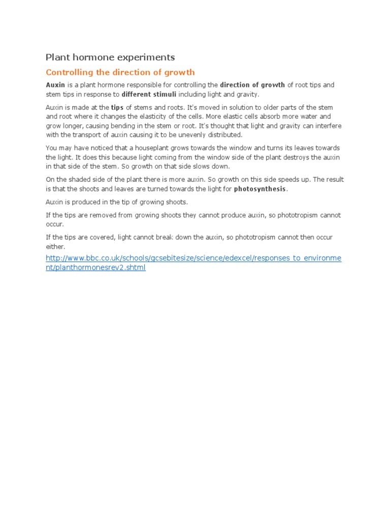 Auxin Effects on Plant Growth Dynamics | PDF | Auxin | Plant Hormone