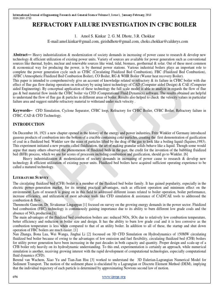 Refractory Failure Investigation in CFBC Boiler | PDF | Fluidization ...