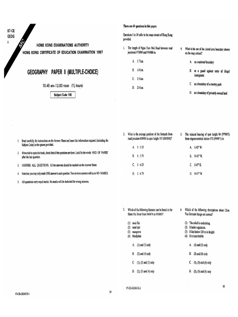 1997 Geography Paper 2