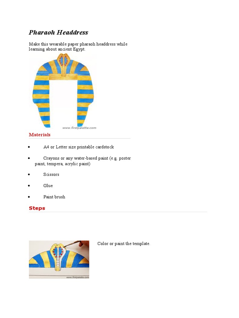 DIY Pharaoh Headdress Template | PDF