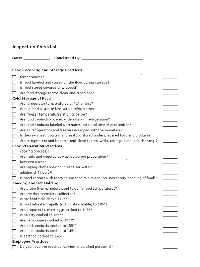 Inspection Check List Format | PDF