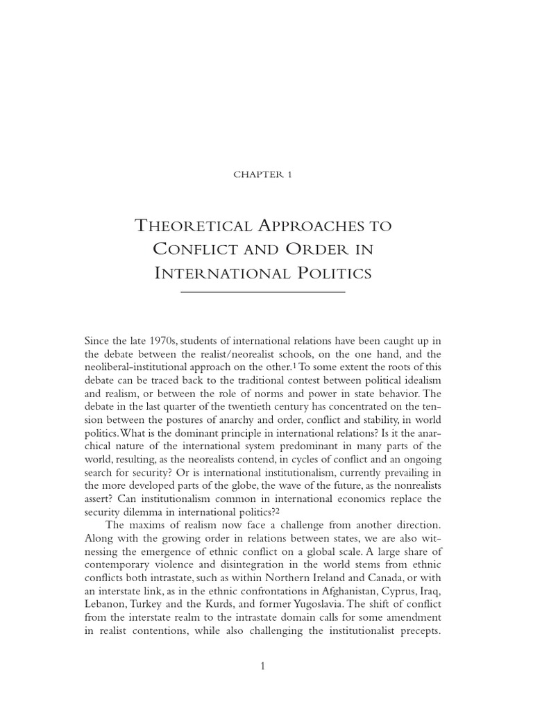 Theories of Conflict in International Politics | PDF | International ...