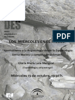 2016-10-19 Cartel Aportaciones a Arqueología Desde Espeleología
