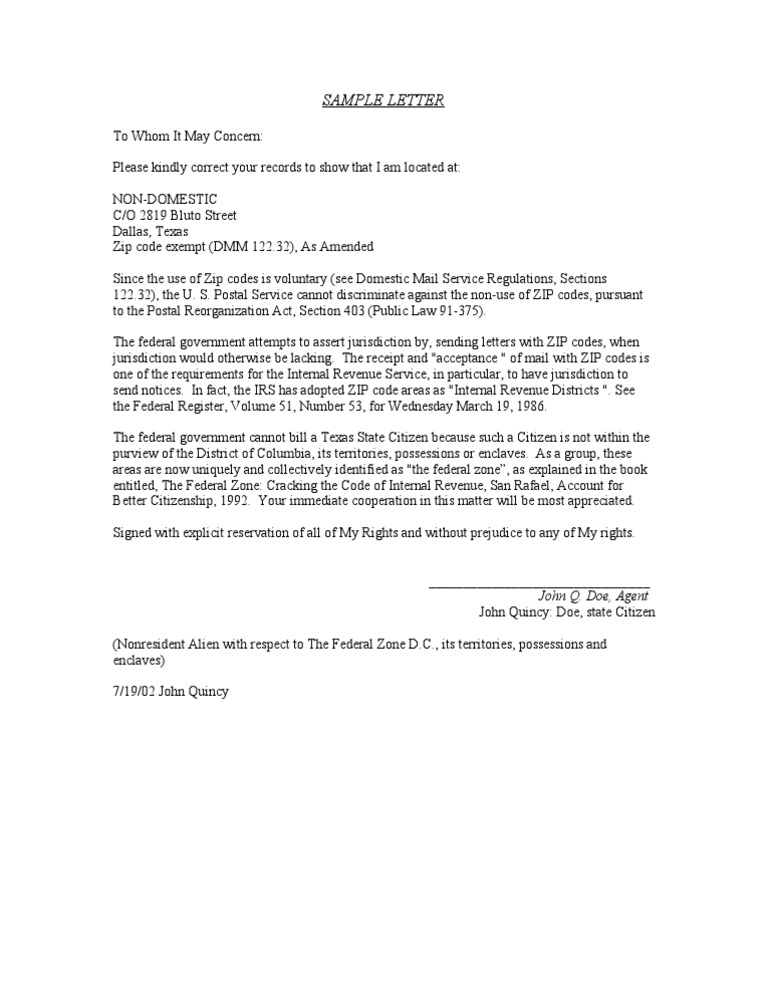 sample-letter-zip-code-use