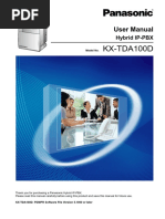 KX-TDA100D: User Manual