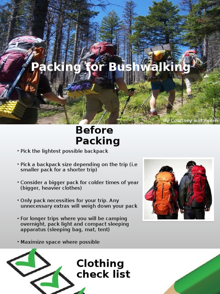 How To Pack For Bushwalking Backpack Equipment