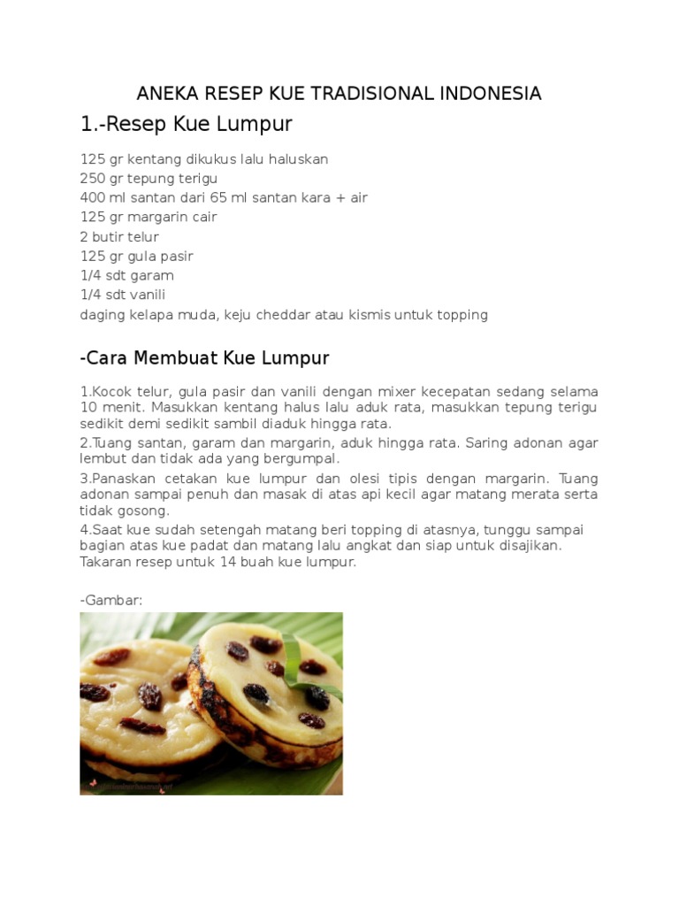 Resep Kue Tradisional Indonesia | PDF