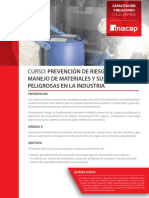 Curso Prevención de Riesgos en Manejo de Materiales y Sustancias Peligrosas en La Industria