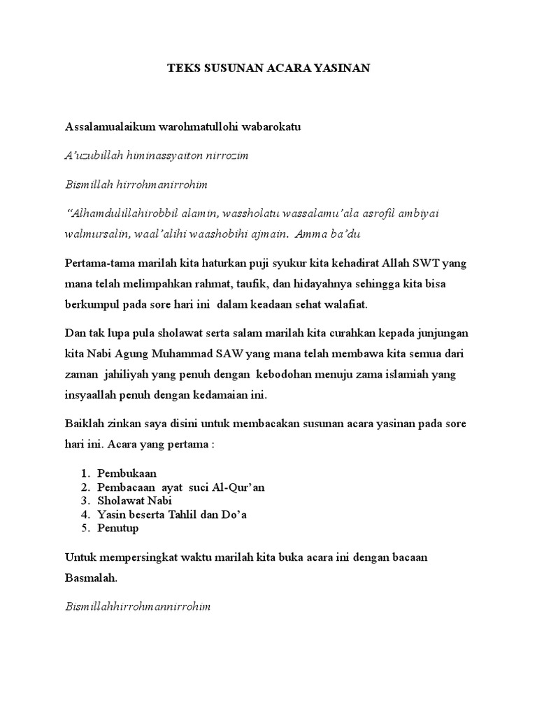 20++ Jadi mc tahlilan 1 sampai 7 hari info