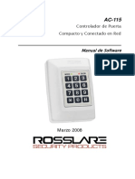 Manual Del Software Control de Acesso Rosslare AC1151 PDF