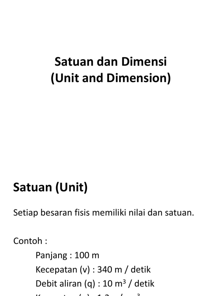 Konsistensi Satuan dan Dimensi dalam UMKM | PDF | Sains & Matematika ...