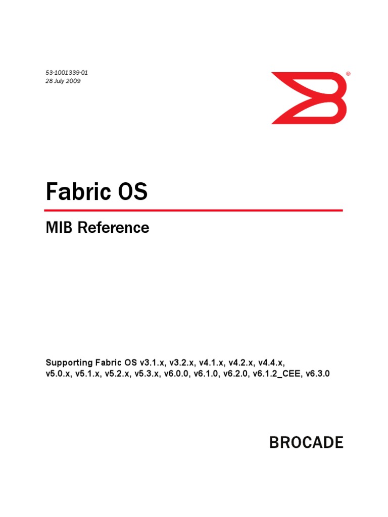 Docu9412 Brocade Fabric OS MIB Reference Manual PDF Software