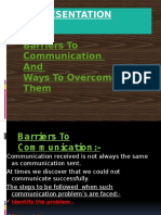 Ecs Presentation: Barriers To Communication and Ways To Overcome Them