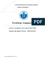 Psychology Assignment: Course Coordinator: Dr. Nguyen Duc Danh