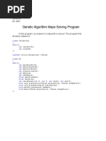 Genetic Algorithm Maze Solving Program